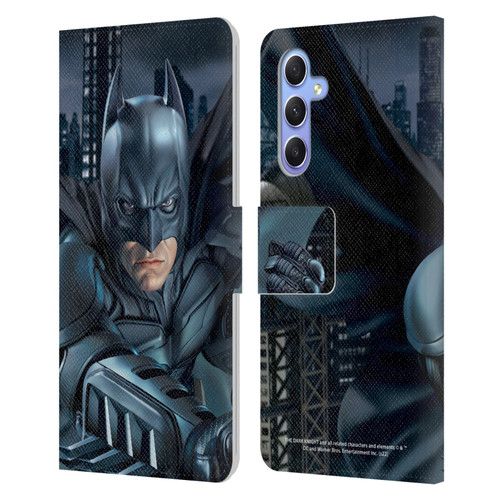 The Dark Knight Character Art Batman Leather Book Wallet Case Cover For Samsung Galaxy A34 5G
