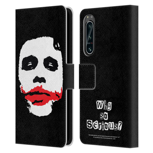 The Dark Knight Character Art Joker Face Leather Book Wallet Case Cover For Sony Xperia 5 IV