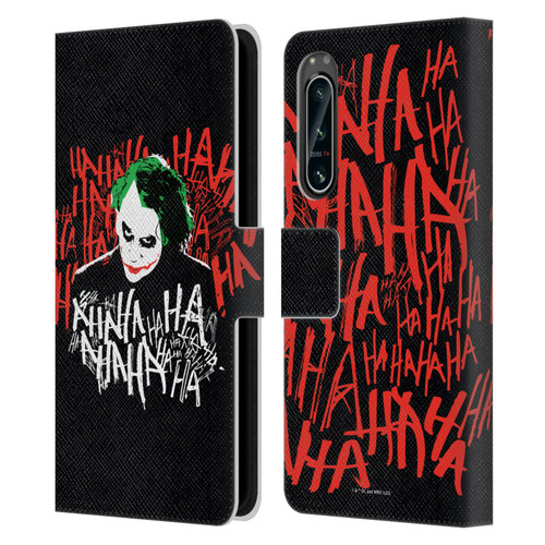 The Dark Knight Graphics Joker Laugh Leather Book Wallet Case Cover For Sony Xperia 5 IV