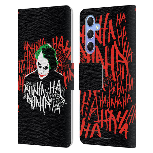The Dark Knight Graphics Joker Laugh Leather Book Wallet Case Cover For Samsung Galaxy A34 5G