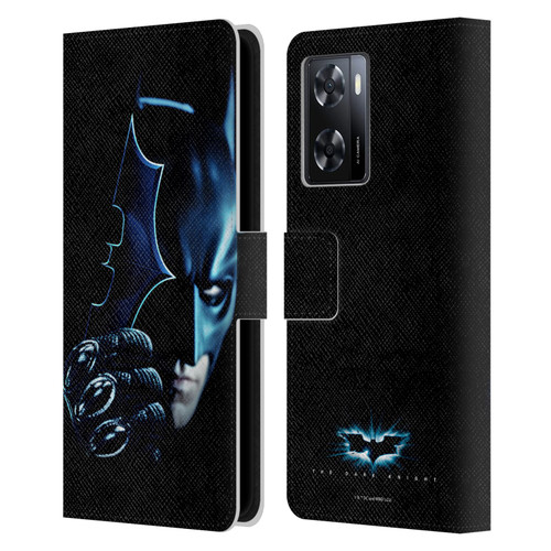 The Dark Knight Key Art Batman Batarang Leather Book Wallet Case Cover For OPPO A57s
