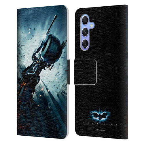 The Dark Knight Key Art Batman Batpod Leather Book Wallet Case Cover For Samsung Galaxy A34 5G