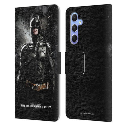 The Dark Knight Rises Key Art Batman Rain Poster Leather Book Wallet Case Cover For Samsung Galaxy A34 5G