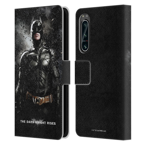 The Dark Knight Rises Key Art Batman Rain Poster Leather Book Wallet Case Cover For Sony Xperia 5 IV