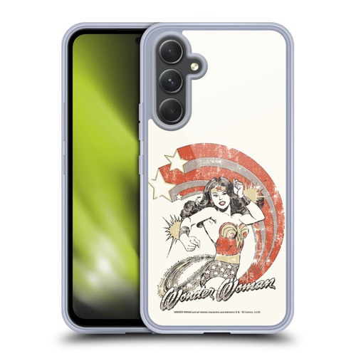 Wonder Woman DC Comics Vintage Art Distressed Look Soft Gel Case for Samsung Galaxy A54 5G