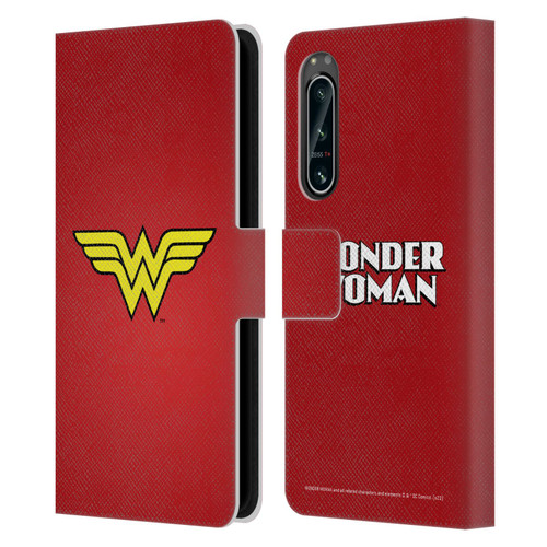 Wonder Woman DC Comics Logos Classic Leather Book Wallet Case Cover For Sony Xperia 5 IV