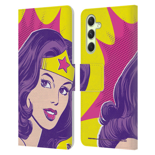 Wonder Woman DC Comics Vintage Art Pop Art Leather Book Wallet Case Cover For Samsung Galaxy A54 5G