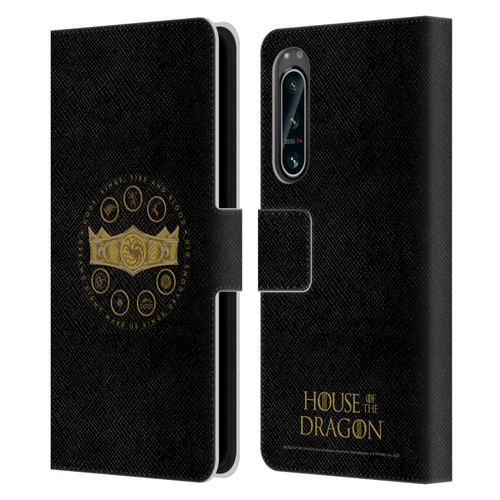 House Of The Dragon: Television Series Graphics Crown Leather Book Wallet Case Cover For Sony Xperia 5 IV