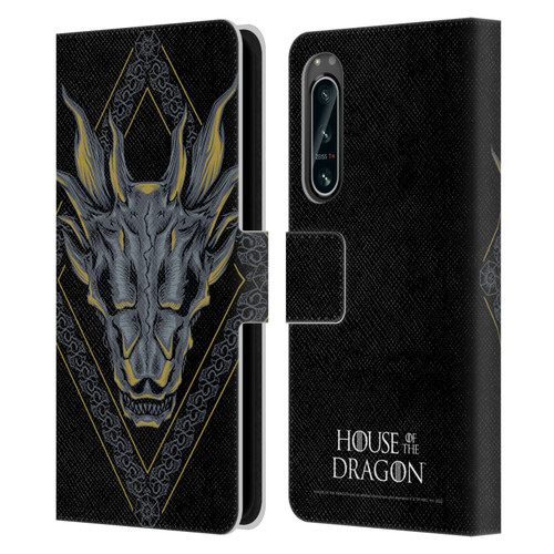 House Of The Dragon: Television Series Graphics Dragon Head Leather Book Wallet Case Cover For Sony Xperia 5 IV
