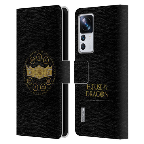 House Of The Dragon: Television Series Graphics Crown Leather Book Wallet Case Cover For Xiaomi 12T Pro