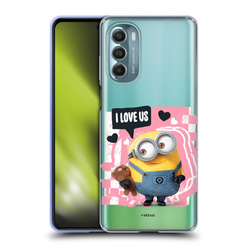 Minions Rise of Gru(2021) Valentines 2021 Bob Loves Bear Soft Gel Case for Motorola Moto G Stylus 5G (2022)