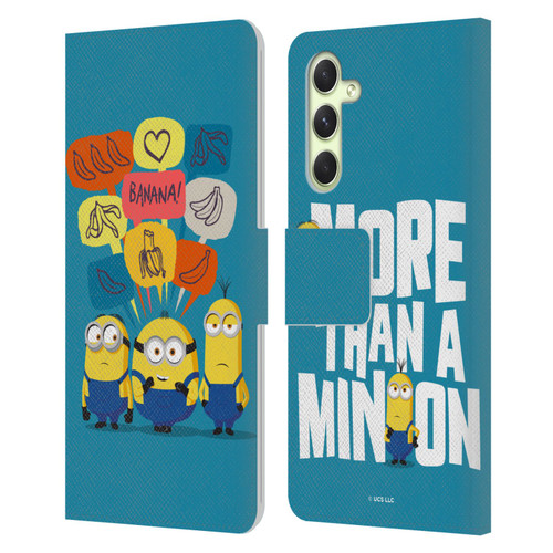 Minions Rise of Gru(2021) Graphics Speech Bubbles Leather Book Wallet Case Cover For Samsung Galaxy A54 5G