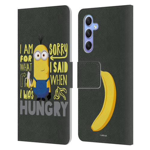 Minions Rise of Gru(2021) Humor Hungry Leather Book Wallet Case Cover For Samsung Galaxy A34 5G