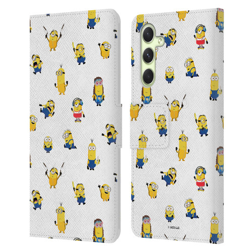 Minions Rise of Gru(2021) Humor Costume Pattern Leather Book Wallet Case Cover For Samsung Galaxy A54 5G