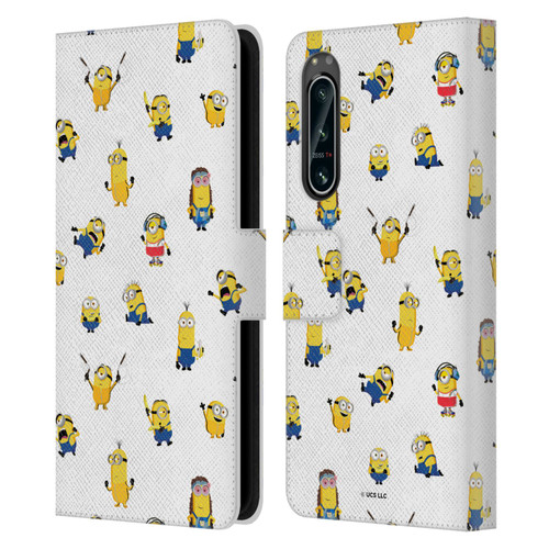 Minions Rise of Gru(2021) Humor Costume Pattern Leather Book Wallet Case Cover For Sony Xperia 5 IV