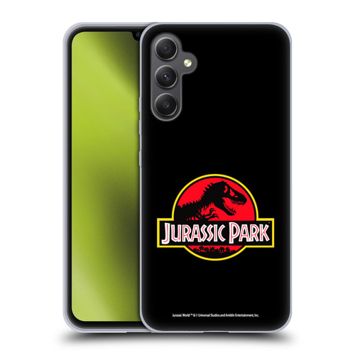 Jurassic Park Logo Plain Black Soft Gel Case for Samsung Galaxy A34 5G