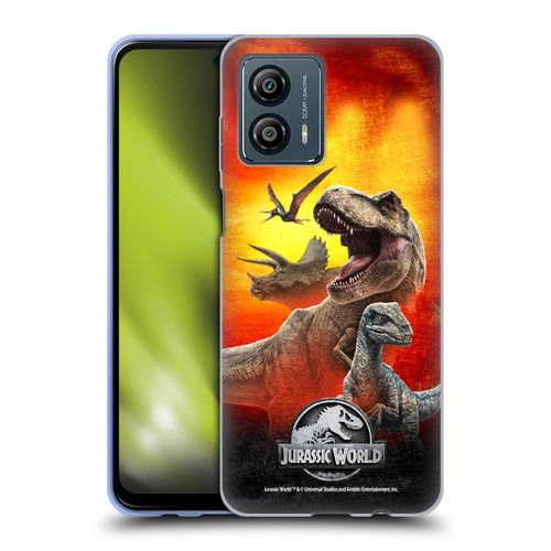 Jurassic World Key Art Dinosaurs Soft Gel Case for Motorola Moto G53 5G