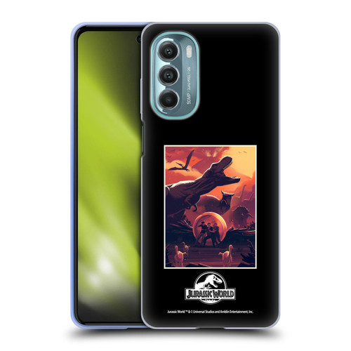 Jurassic World Vector Art Volcano Escape Soft Gel Case for Motorola Moto G Stylus 5G (2022)