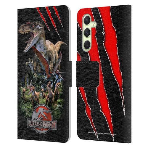 Jurassic Park III Key Art Dinosaurs 3 Leather Book Wallet Case Cover For Samsung Galaxy A54 5G