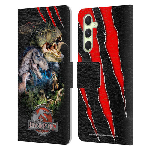 Jurassic Park III Key Art Dinosaurs Leather Book Wallet Case Cover For Samsung Galaxy A54 5G
