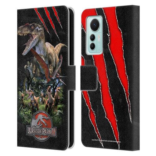 Jurassic Park III Key Art Dinosaurs 3 Leather Book Wallet Case Cover For Xiaomi 12 Lite