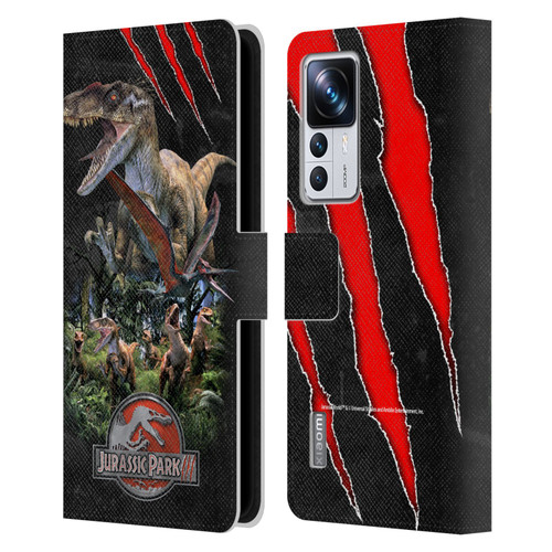 Jurassic Park III Key Art Dinosaurs 3 Leather Book Wallet Case Cover For Xiaomi 12T Pro