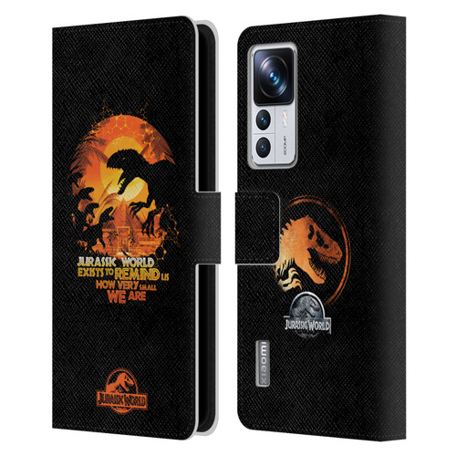 Jurassic World Vector Art Raptors Silhouette Leather Book Wallet Case Cover For Xiaomi 12T Pro