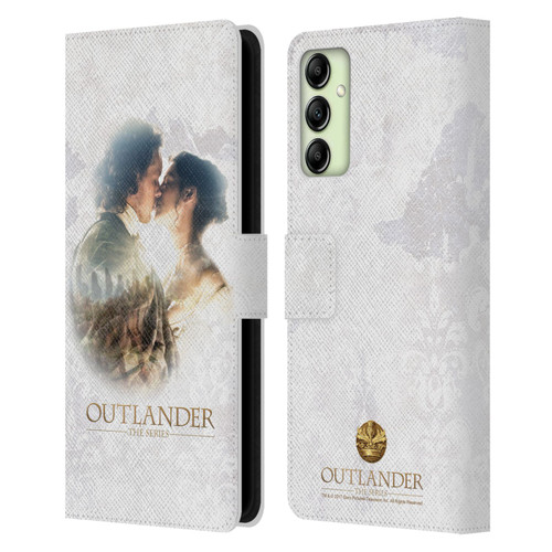 Outlander Portraits Claire & Jamie Kiss Leather Book Wallet Case Cover For Samsung Galaxy A14 5G