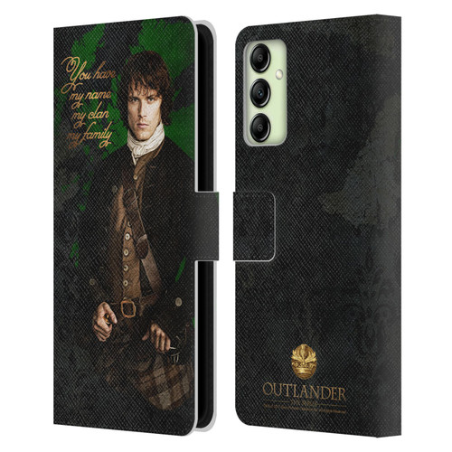 Outlander Portraits Jamie Leather Book Wallet Case Cover For Samsung Galaxy A14 5G