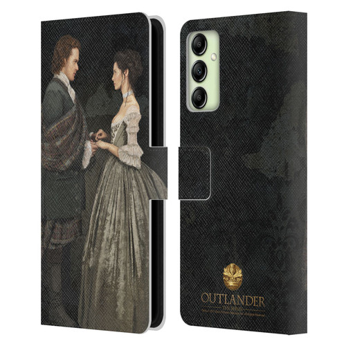 Outlander Portraits Claire & Jamie Painting Leather Book Wallet Case Cover For Samsung Galaxy A14 5G