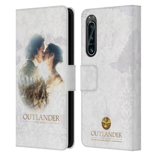 Outlander Portraits Claire & Jamie Kiss Leather Book Wallet Case Cover For Sony Xperia 5 IV