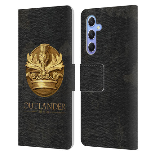 Outlander Seals And Icons Scotland Thistle Leather Book Wallet Case Cover For Samsung Galaxy A34 5G