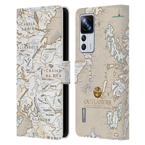 Outlander Seals And Icons Map Leather Book Wallet Case Cover For Xiaomi 12T Pro