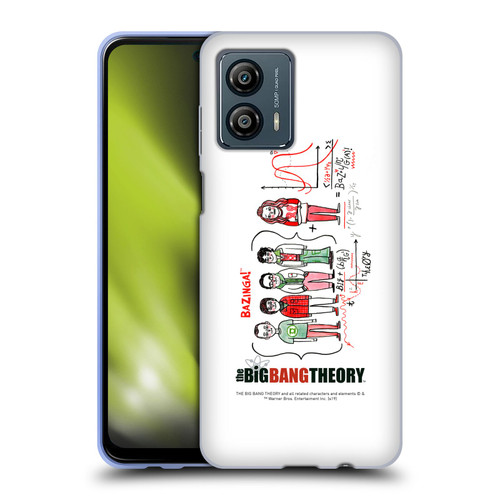 The Big Bang Theory Graphics Arts 2 Doodle Group Soft Gel Case for Motorola Moto G53 5G