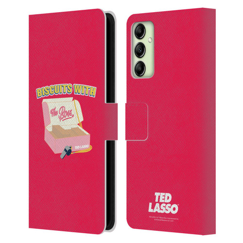 Ted Lasso Season 1 Graphics Biscuits With The Boss Leather Book Wallet Case Cover For Samsung Galaxy A14 5G