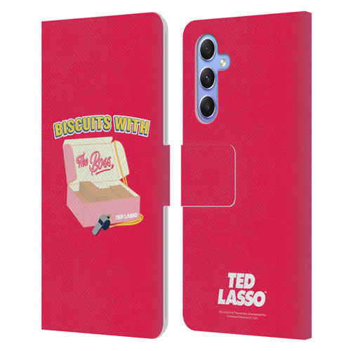 Ted Lasso Season 1 Graphics Biscuits With The Boss Leather Book Wallet Case Cover For Samsung Galaxy A34 5G