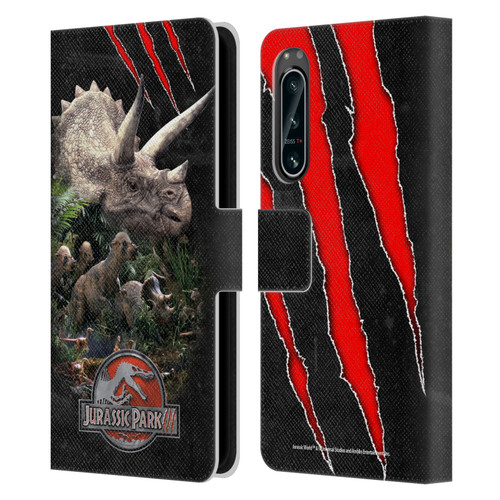 Jurassic Park III Key Art Dinosaurs 2 Leather Book Wallet Case Cover For Sony Xperia 5 IV