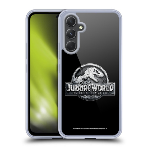 Jurassic World Fallen Kingdom Logo Plain Black Soft Gel Case for Samsung Galaxy A54 5G