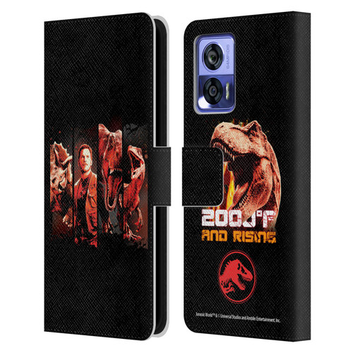 Jurassic World Fallen Kingdom Key Art Character Frame Leather Book Wallet Case Cover For Motorola Edge 30 Neo 5G