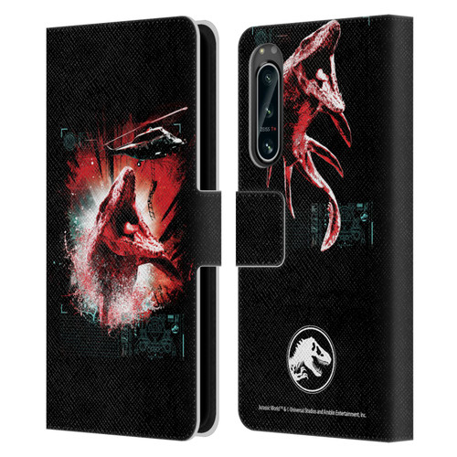 Jurassic World Fallen Kingdom Key Art Mosasaurus Leather Book Wallet Case Cover For Sony Xperia 5 IV