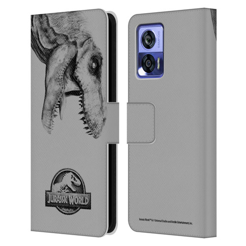 Jurassic World Fallen Kingdom Logo T-Rex Leather Book Wallet Case Cover For Motorola Edge 30 Neo 5G