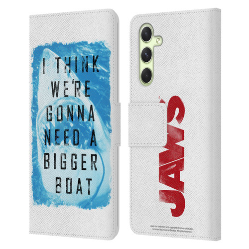 Jaws I Key Art Bigger Boat 2 Leather Book Wallet Case Cover For Samsung Galaxy A54 5G