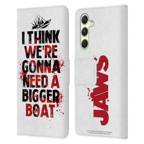 Jaws I Key Art Bigger Boat Leather Book Wallet Case Cover For Samsung Galaxy A54 5G