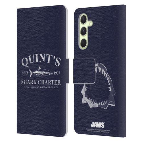 Jaws I Key Art Quint's Shark Charter Leather Book Wallet Case Cover For Samsung Galaxy A54 5G