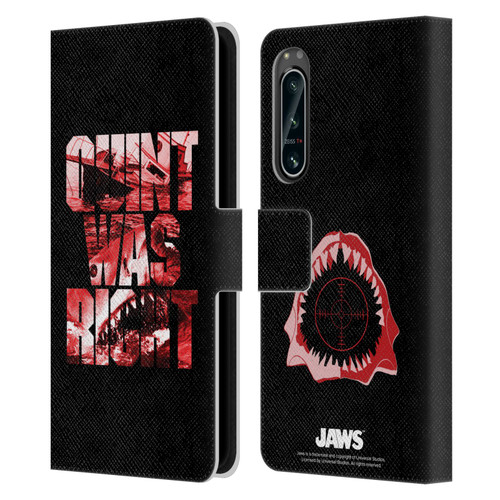 Jaws I Key Art Quint Was Right Leather Book Wallet Case Cover For Sony Xperia 5 IV