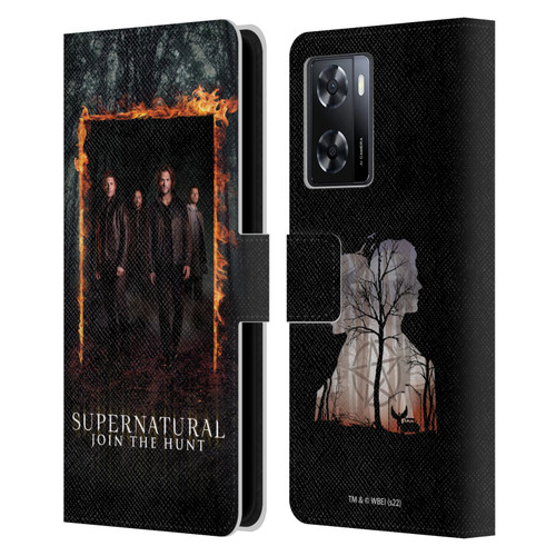 Supernatural Key Art Sam, Dean, Castiel & Crowley Leather Book Wallet Case Cover For OPPO A57s