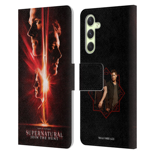 Supernatural Key Art Sam, Dean & Castiel Leather Book Wallet Case Cover For Samsung Galaxy A54 5G
