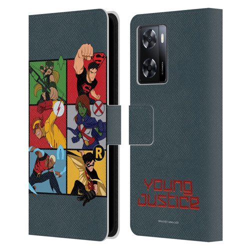 Young Justice Graphics Character Art Leather Book Wallet Case Cover For OPPO A57s
