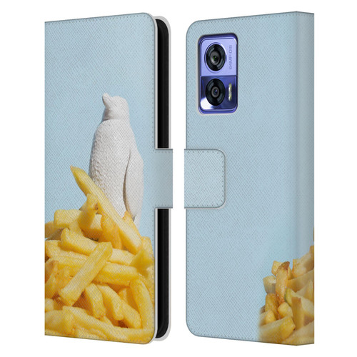 Pepino De Mar Foods Fries Leather Book Wallet Case Cover For Motorola Edge 30 Neo 5G