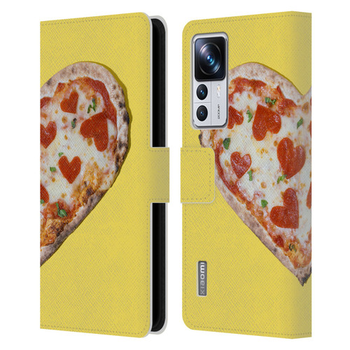 Pepino De Mar Foods Heart Pizza Leather Book Wallet Case Cover For Xiaomi 12T Pro